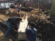 Монтаж жб мини - лотков на участке в посёлке Усть-Ижора