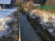Укрепление стенок канавы с помощью георешетки в пгт Невская Дубровка